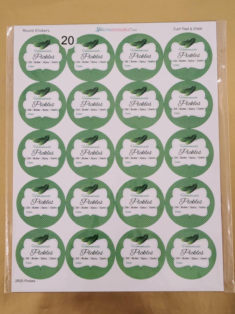 Digitaldoodlebug 1.9 Inch Round Canning Jar Labels Set of 60 Labels (Pickles) - Image 4